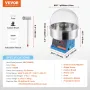 Electric Cotton Candy Machine, 1000W Candy Floss Maker, Commercial Cotton Candy Machine with Cover, Stainless Steel Bowl, and Su