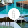 Dock Ladder, Removable 5 Steps, 500 lbs Load Capacity, Aluminum Alloy Pontoon Boat Ladder with 3.1'' Wide Step & Anti-Slip Desig