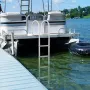 Dock Ladder, Removable 5 Steps, 500 lbs Load Capacity, Aluminum Alloy Pontoon Boat Ladder with 3.1'' Wide Step & Anti-Slip Desig