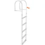 Dock Ladder, Removable 5 Steps, 500 lbs Load Capacity, Aluminum Alloy Pontoon Boat Ladder with 3.1'' Wide Step & Anti-Slip Desig