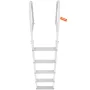 Dock Ladder, Removable 5 Steps, 500 lbs Load Capacity, Aluminum Alloy Pontoon Boat Ladder with 3.1'' Wide Step & Anti-Slip Desig