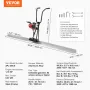 Gas Concrete Power Screed, with 2445mm Aluminum Board Straight Edge Bar Set, 4 Stroke Cement Finishing Vibrating Motor with Heig