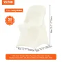 50stk Ivory White Stretch Spandex klap stoledæksler, universel