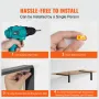 Shelf Bracket, Heavy Duty Floating Shelf Brackets 10 x 6 in, 4 Pcs Brackets for Shelves, 5mm Thick Matte Black L Shelf Bracket,S