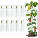 Tomatbure, 11,8 "x 11,8" x 46,1 ", 10 pakker firkantede plantestøttebure, grøn PVC-coated stål tomattårne ​​til klatring
