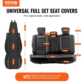 Seat Covers, Universal Car Seat Covers Full Set Seats, Front and Rear Seat, 9pcs Faux Leather Seat Cover, Semi-enclosed Design,