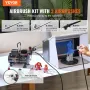 Airbrush Kit, Dual Fan Air Compressor Professional Airbrushing System Kit with 3 Airbrushes, Holder, Color Mixing Wheel, Cleanin
