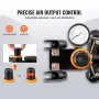 Airbrush Kit, Dual Fan Air Compressor Professional Airbrushing System Kit with 3 Airbrushes, Holder, Color Mixing Wheel, Cleanin