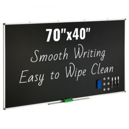 Black Board, 70 x 40 inch Large Chalkboard with Aluminum Frame, Black Boards Dry Erase Includes 1 Magnetic Erase & 3 Dry Erase