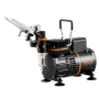 Airbrush Kit, Dual Fan Air Compressor Professional Airbrushing System Kit with 3 Airbrushes, Holder, Color Mixing Wheel, Cleanin