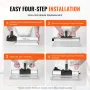 Drywall Skimming Kit, Handle + Fixator Smoothing Knife Accessory, Professional Skim Coat Tools For Drywall, Wipe/Drywall Knife, 