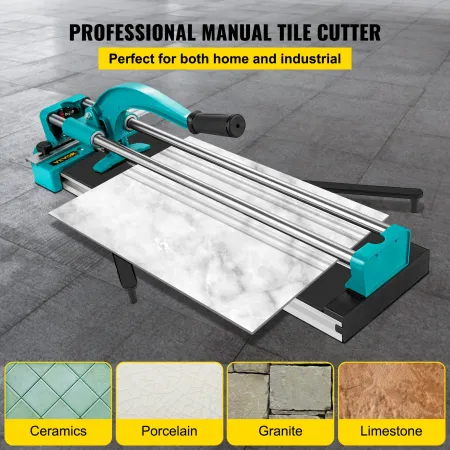 24 Inch/600mm Tile Cutter Double Rails & Brackets Manual Tile Cutter 3/5 in Cap with Precise Laser Manual Tile Cutter Tools for 