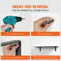 Shelf Bracket, 16 x 6 in 4 Pcs, Heavy Duty Floating Shelf Brackets, Brackets for Shelves, 10mm Thick Matte Black L Shelf Bracket