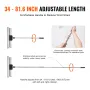 Drywall Skimming Blade Set, 7/10/14/16/24 in (17.8/25.4/35.6/40.6/61 cm)Skimming Blades + 34 - 81.6 in/86.4 - 207 cm Extension H