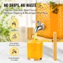Beverage Dispenser, 1.5 Gallon Drink Dispensers for Parties, Glass Juice Dispenser with Stand, Stainless Steel Spigot, Iced Tea 