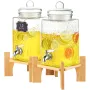 Beverage Dispenser, 1.5 Gallon Drink Dispensers for Parties, Glass Juice Dispenser with Stand, Stainless Steel Spigot, Iced Tea 
