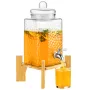 Beverage Dispenser, 1.5 Gallon Drink Dispensers for Parties, Glass Juice Dispenser with Stand, Stainless Steel Spigot, Iced Tea 