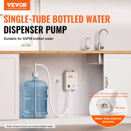 Bottled Water Dispenser Pump System, 5 Gallon/18.9 L Dispensing System, Automatic Electric Water Dispenser, Single Inlet Water J