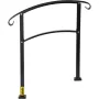 3-Step Transitional Handrail Fits 1 or 3 Steps Matte Stair Rail Wrought Iron Handrail with Installation Kit Hand Rails for Outdo