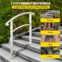 3-trins gelændere til udendørs trin passer 1 eller 3 trin Matte