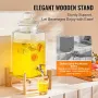 Beverage Dispenser, 2.5 Gallon Drink Dispensers for Parties, Glass Juice Dispenser with Stand, Stainless Steel Spigot, Iced Tea 