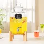 Beverage Dispenser, 2.5 Gallon Drink Dispensers for Parties, Glass Juice Dispenser with Stand, Stainless Steel Spigot, Iced Tea 