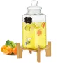 Beverage Dispenser, 2.5 Gallon Drink Dispensers for Parties, Glass Juice Dispenser with Stand, Stainless Steel Spigot, Iced Tea 