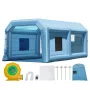 Inflatable Paint Booth, 21 x 13.5 x 9.8 ft/6.4 x 4.1 x 3 m Inflatable Spray Booth, with 1100W Powerful Blower and Air Filter Sys