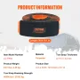 Recovery Tow Strap 4" x 30'/10.2 cm x 9.1 m, 46,500 lbs/21,099 kg Break Strength, Triple Reinforced Loop Straps, Tree Saver, Off