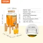 Beverage Dispenser, 1 Gallon Drink Dispensers for Parties, Glass Juice Dispenser with Stand, Stainless Steel Spigot, Iced Tea Le
