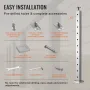 Cable Railing Post, 36" x 1" x 2" Steel Horizontal Hole Deck Railing Post, 11 Pre-Drilled Holes, SUS304 Stainless Steel Cable Ra