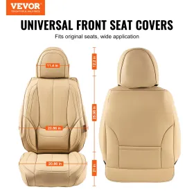 Seat Covers, Universal Car Seat Covers Front Seats, 6pcs Faux Leather Seat Cover, Full Enclosed Design, Detachable Headrest and
