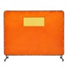 Welding Screen with Frame, 6' x 8' Welding Curtain Screens, Flame-Resistant Vinyl Welding Protection Screen with 4 Swivel