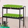 Hydroponics Growing System, 72 Sites 2 Layers, Dark Grey PVC Pipes Hydroponic Grow Kit with Water Pump, Timer, Baskets and Spong