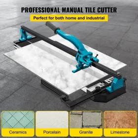 Tile Cutter 39in Cutting Tool w/ Laser Guide Single Rail Double Brackets