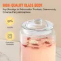 Beverage Dispenser, 1 Gallon Drink Dispensers for Parties, Glass Juice Dispenser with Stainless Steel Spigot, Iced Tea Lemonade 