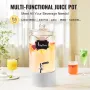 Beverage Dispenser, 1 Gallon Drink Dispensers for Parties, Glass Juice Dispenser with Stainless Steel Spigot, Iced Tea Lemonade 
