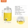 Beverage Dispenser, 1 Gallon Drink Dispensers for Parties, Glass Juice Dispenser with Stainless Steel Spigot, Iced Tea Lemonade 