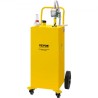 30 Gallon Fuel Caddy, Gas Storage Tank & 4 Wheels, with Manuel Transfer Pump, Gasoline Diesel Fuel Container for Cars, Lawn