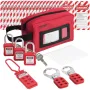 Electrical Lockout Tagout Kit, 26 PCS Safety Loto Kit Includes Padlocks, Hasps, Tags, Nylon Ties, and Carrying Bag, Lockout Tago