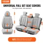 Seat Covers, Universal Car Seat Covers Full Set Seats, Front and Rear Seat, 13pcs Faux Leather Seat Cover, Full Enclosed Design,