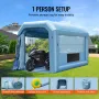Inflatable Paint Booth, 13.1 x 9.8 x 9 ft/4 x 3 x 2.7 m Inflatable Spray Booth, with 750W Powerful Blower and Air Filter System,
