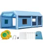 Inflatable Paint Booth, 23 x 13.1 x 9 ft/7 x 4 x 2.7 m Inflatable Spray Booth, with 750W+480W Powerful Blowers and Air Filter Sy