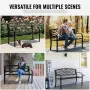 Outdoor Bench, 50 inches Metal Garden Bench for Outdoors, 550 lbs Load Capacity Bench, Outdoor Garden Park Bench with Backrest a