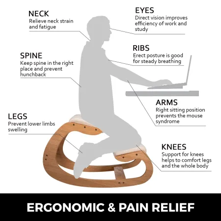 Ergonomisk knælende stol 220 lb belastningskapacitet Knælende