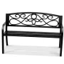 Outdoor Bench, 50 inches Metal Garden Bench for Outdoors, 550 lbs Load Capacity Bench, Outdoor Garden Park Bench with Backrest a