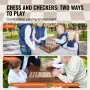 Solid Wood Chess Set, 15 tommer 2-i-1 Chess Checkers Game Set