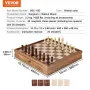 Solid Wood Chess Set, 15 inch 2-IN-1 Chess Checkers Game Set, Chess Board Games with Storage Drawer & Weighted Chess Checkers Pi