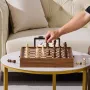 Solid Wood Chess Set, 15 inch 2-IN-1 Chess Checkers Game Set, Chess Board Games with Storage Drawer & Weighted Chess Checkers Pi