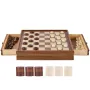Solid Wood Chess Set, 15 tommer 2-i-1 Chess Checkers Game Set